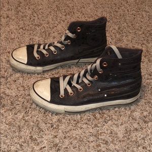 Leather converse chuck Taylor high tops w/zips